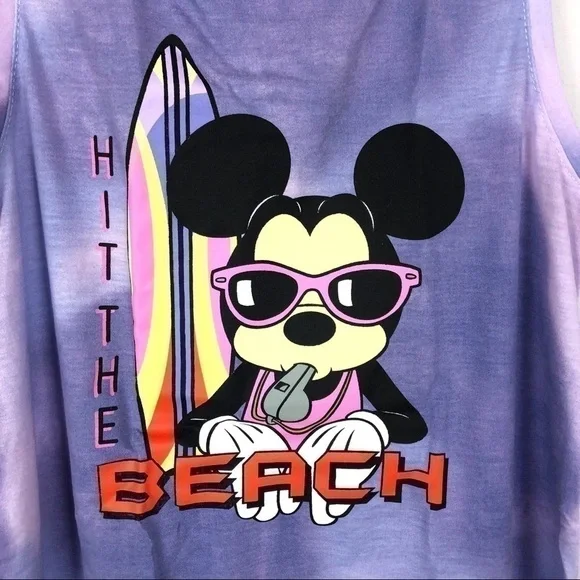 🦄2/$20 Disney Mickey Hit the beach purple tank - Picture 3 of 5